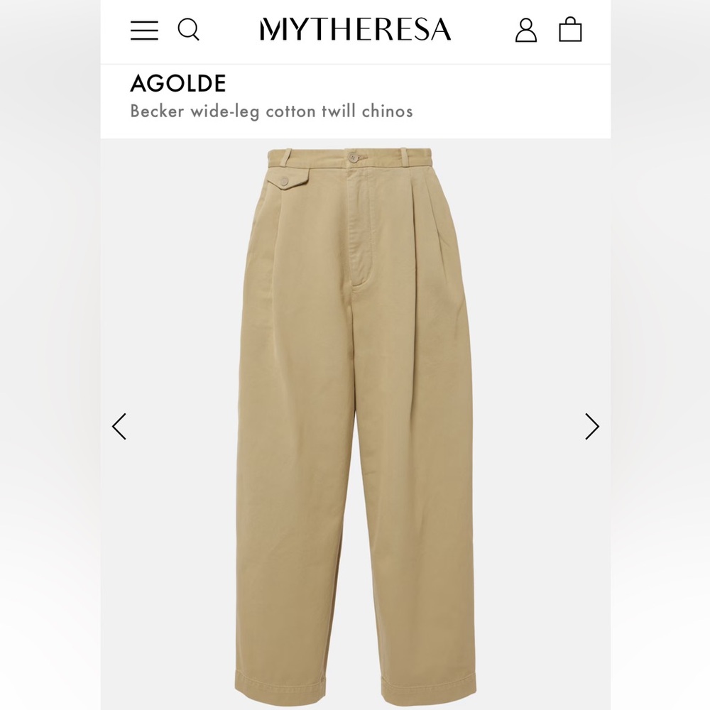 Agolde Men's Wide-Leg Chino Pants in Khaki